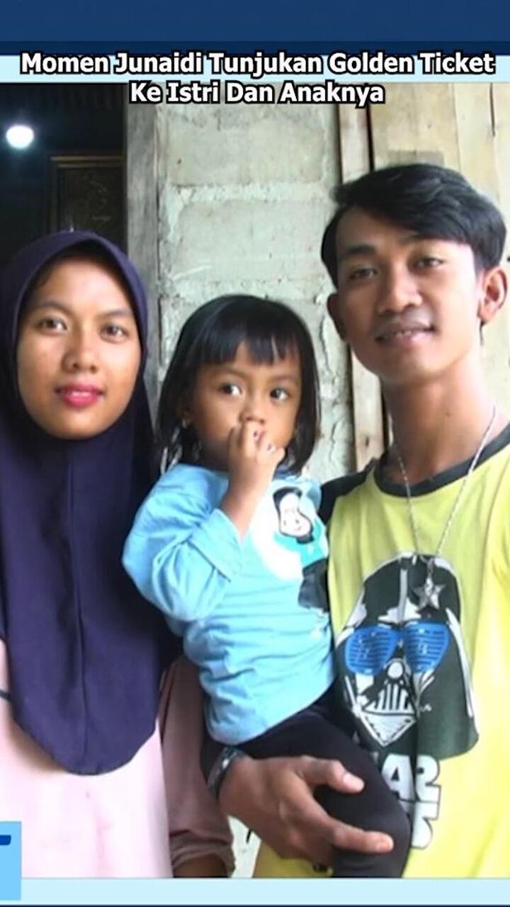 Momen Junaidi Tunjukan Golden Ticket Ke Istri Dan Anaknya