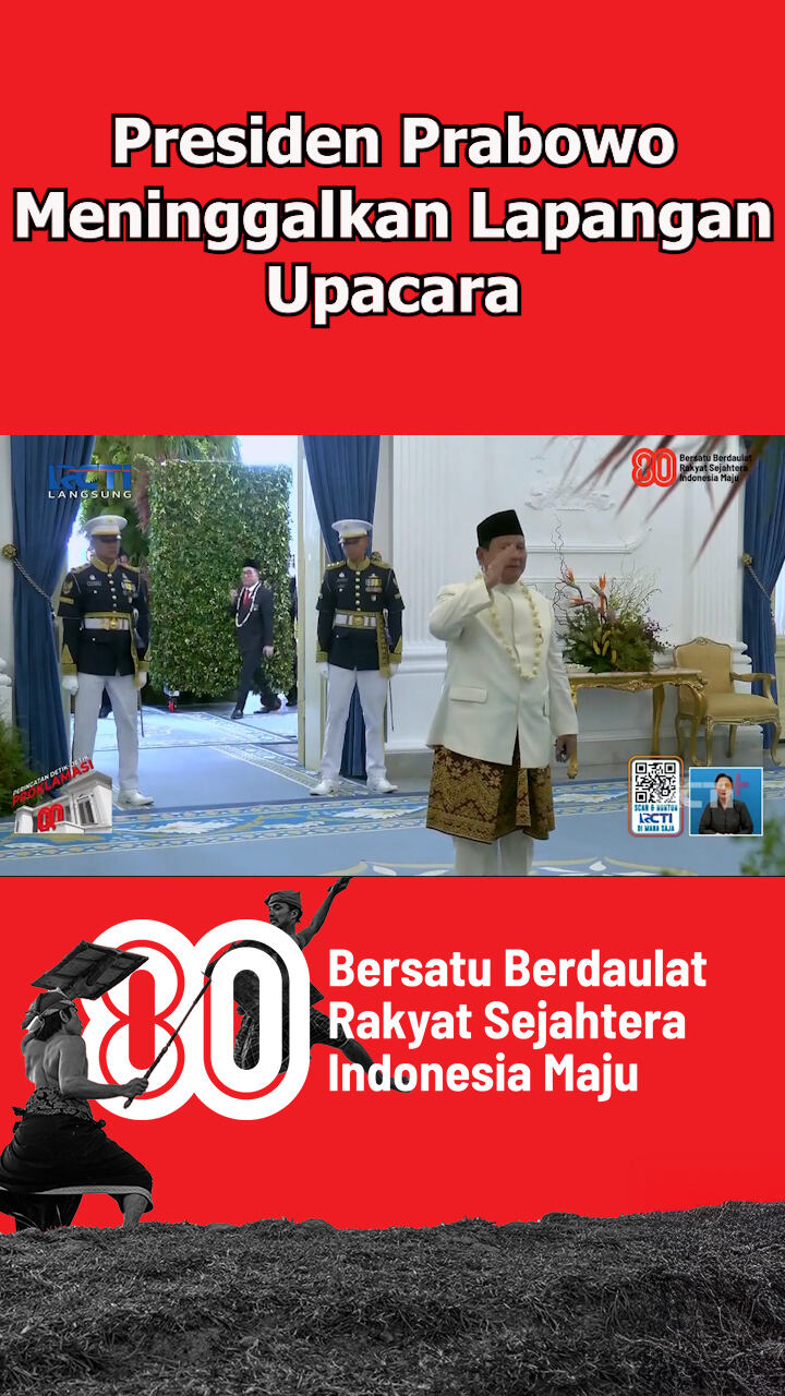 Presiden Prabowo Meninggalkan Lapangan Upacara