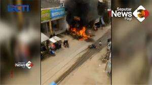 Sepeda Motor Pembawa Gas Elpiji Terbakar