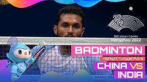 Highlight Asian Games Hangzhou 2022 Badminton Tunggal Putra Cina Vs India