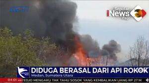 Gudang BBM Curian di Medan Terbakar