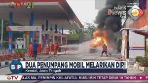Mobil Terbakar Di SPBU