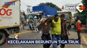 Kecelakaan Beruntun Melibatkan Tiga Truk