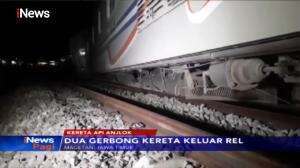 Kereta Api Anjlok, 2 Gerbong Keluar Rel