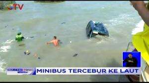 Hindari Tabrakan, Minibus Tercebur ke Laut