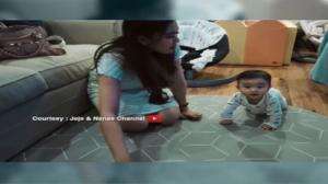 Lucunya Bayi Syahnaz Belajar Merangkak