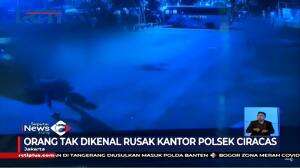 Aksi Pengerusakan Polsek Ciracas Oleh Sekelompok Orang Tak Dikenal Terekam CCTV
