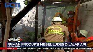 Diduga Korsleting Listrik, Sebuah Rumah Produksi Mebel Dilalap Api