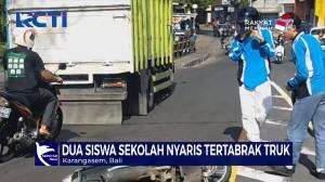 Hindari Razia, Nyaris Tertabrak Truk