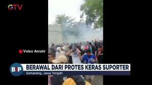 Bentrokan Suporter dengan Polisi