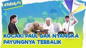 Kocak! Paul Gak Nyangka Payungnya Terbalik