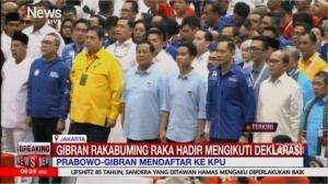Prabowo - Gibran Dan Para Partai Menyanyikan Lagu Indonesia Raya