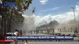 Bubarkan Demo, Helikopter Kepolisian Terbang Rendah Halau Aksi Mahasiswa