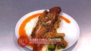 Baked Coral Grouper with Chargrill Broccoli Salad Ala Nindy - MasterChef Season 7