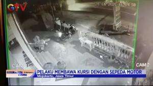 Diangkut Dengan Motor, Aksi Pencurian Ruang Tunggu Puskesmas Terekam CCTV