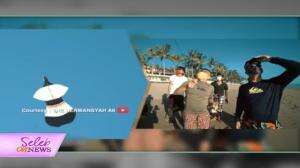 Anang dan Azriel Asik Main Layangan di Pantai