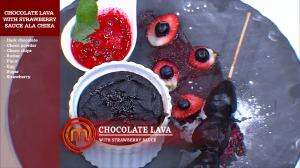 Chocolate Lava With Strawberry Sauce Ala Chika - MasterChef Season 7