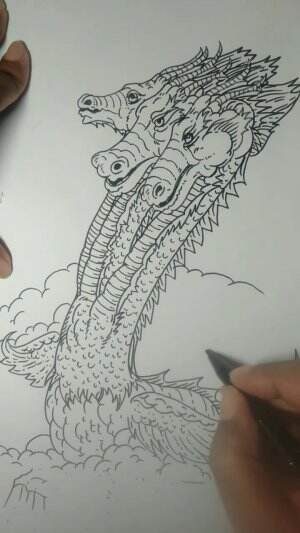 Yuk Belajar Menggambar Burung Naga Berkepala 3 Guys 