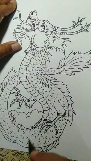 Cara Menggambar Naga Api
