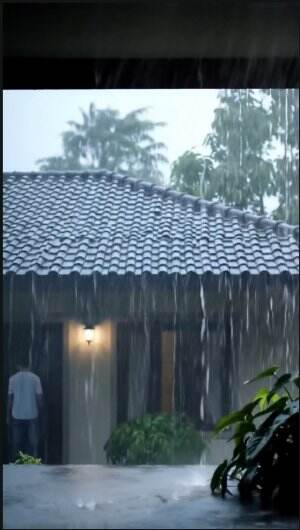 Hujan dan Angin kencang di sebuah pedesaan #maafberisikHUJAN #mandihujan #hujan #hujan badag #Kodok pemanggil hujan 
