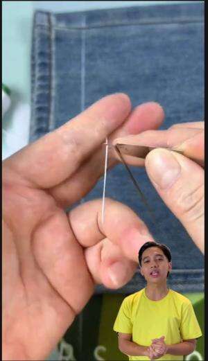 Trik cara mendekin celana tanpa di potong tanpa mesin jahit⁉️ 👀 #sewing #tutorialmenjahit 