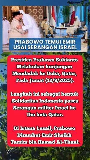 Temui Emir, Prabowo Dukung Kedaulatan Qatar usai Serangan Israel di Ibu Kota Doha Tewaskan 6 Korban #viral #beritaviral #berita #beritaupdat