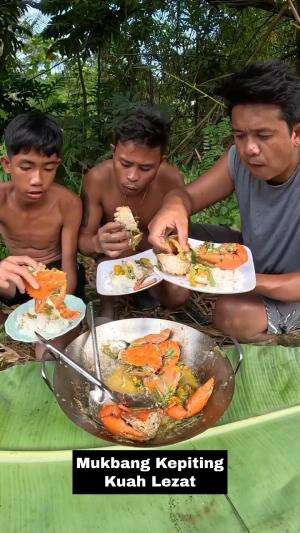 Mukbang Kepiting Kuah Lezat #Mukbang 