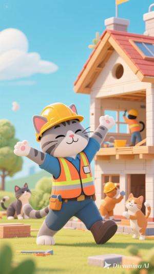 koko sikucing pekerja bangunan  #kucingviral #fyp #kucinglucu #kucingoyen 