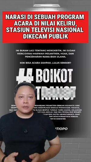 akibat narasi di salah satu program acara, stasiun TV nasional di kecam publik #pesantren 