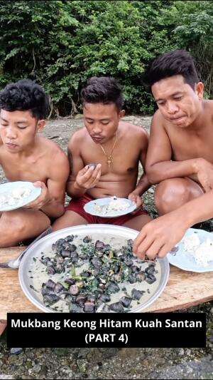 Mukbang Keong Hitam Kuah Santan PART 4 #Mukbang #kuah #kuliner #RCTIPlus 
