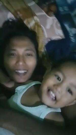 with my son