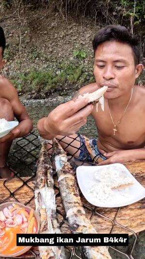 Mukbang ikan Jarum B4k4r lezat #Mukbang  #mukbang  #ikan 