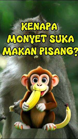 kenpa monyet suka pisang? #monyet #hewanlucu