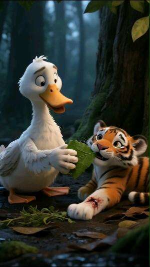 SEEKOR BEBEK MENOLONG ANAK HARIMAU
 #shorts  #shortvideo  #konten  #animasi  #AI  #cuteanimals #ceritaanak  #fyp  #beranda  #Viral 
