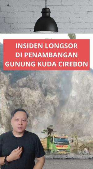 telah terjadi longsor material tambang di penambangan batu alam gunung kuda Cirebon #longsor #tambang #gunungkuda #cirebon 