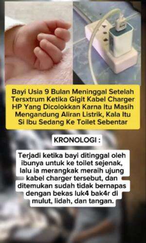Bayi meninggal tersengat aliran listrik charger HP #fyp #Viral 