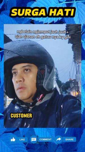 Rela datang jauh-jauh saat maghrib dan hujan deras untuk jemput customer, ojol ini seketika dibuat kecewa, karena customer mendadak tidak bi