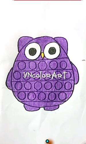 Draw Pop It Owls #owls #birds #animals #satisfying #popit  #popitanimal #shorts #drawpopit