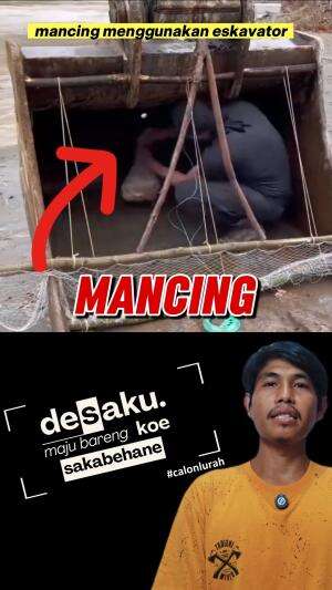 mancing menggunakan eskavator #mancing #fishing #eskavator