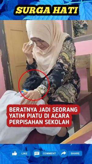 Remaja ini hanya bisa tersungkur di pangkuan gurunya sambil menangis, saat acara perpisahan sekolah, karena sudah tidak punya orang tua.