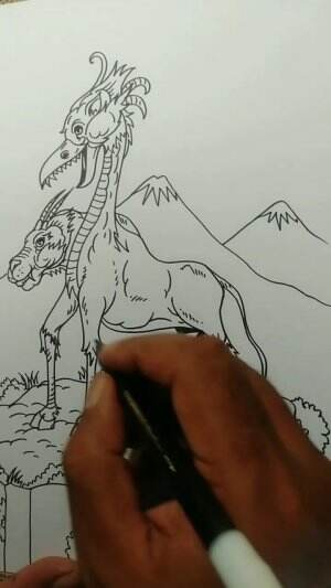 Menggambar Burung Bango Jelmaan Macan 😁
