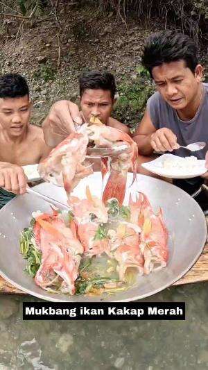Mukbang ikan Kakap Merah #Mukbang  #mukbang 