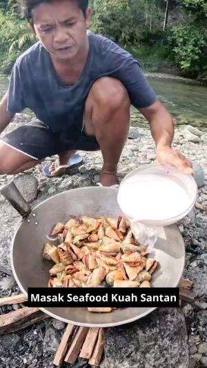 Masak Seafood Kuah Santan #Mukbang #seafood #kuliner #RCTIPlus 