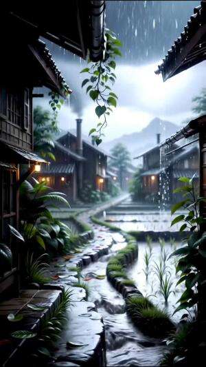 밤에 듣는 편안한 빗소리 #rainsounds #rain #relaxing #nature #villagelife