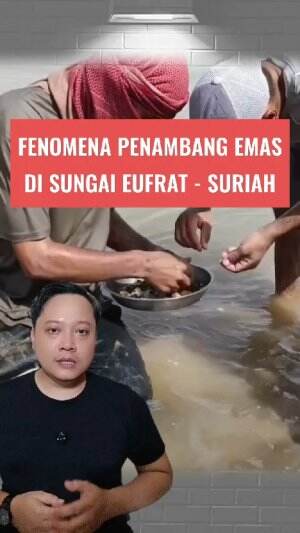 Fenomena penambang emas di sungai Eufrat Suriah #sungaieufrat #suriah 
