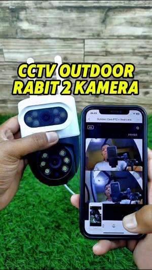 Cctv sekarang semakin canggih apalagi produk  RABIT smart IP outdoor camera ptz 2 lensa. Yang bisa kontrol 2 sudut berbeda secara langsung d