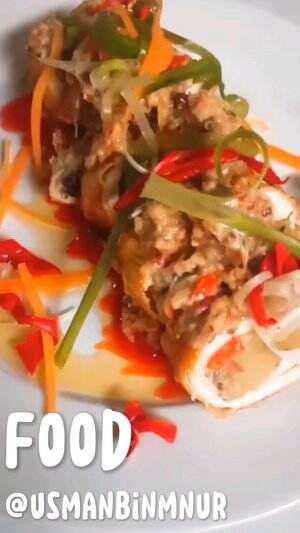 Ayam Gulung + Kentang saos serai wangi