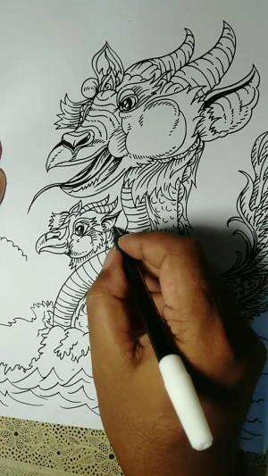 Yuk Belajar Menggambar Monster Burung Berbadan Ular