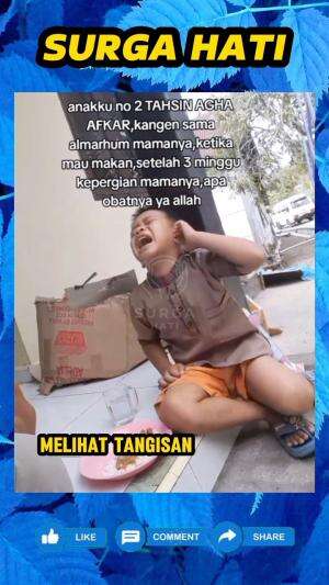 Bapak ini hanya bisa terdiam, saat putranya mendadak ingat ibunya yang sudah meninggal beberapa minggu yang lalu.