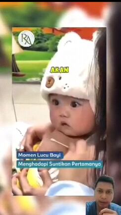 Momen lucu bayi menghadapi suntikan pertamanya #fyp #reels #shorts #RA